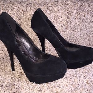 Suede high heel pumps
